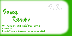 irma karpi business card